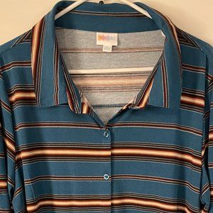 LulaRoe Valentina  Button Down Top Size XL NWT